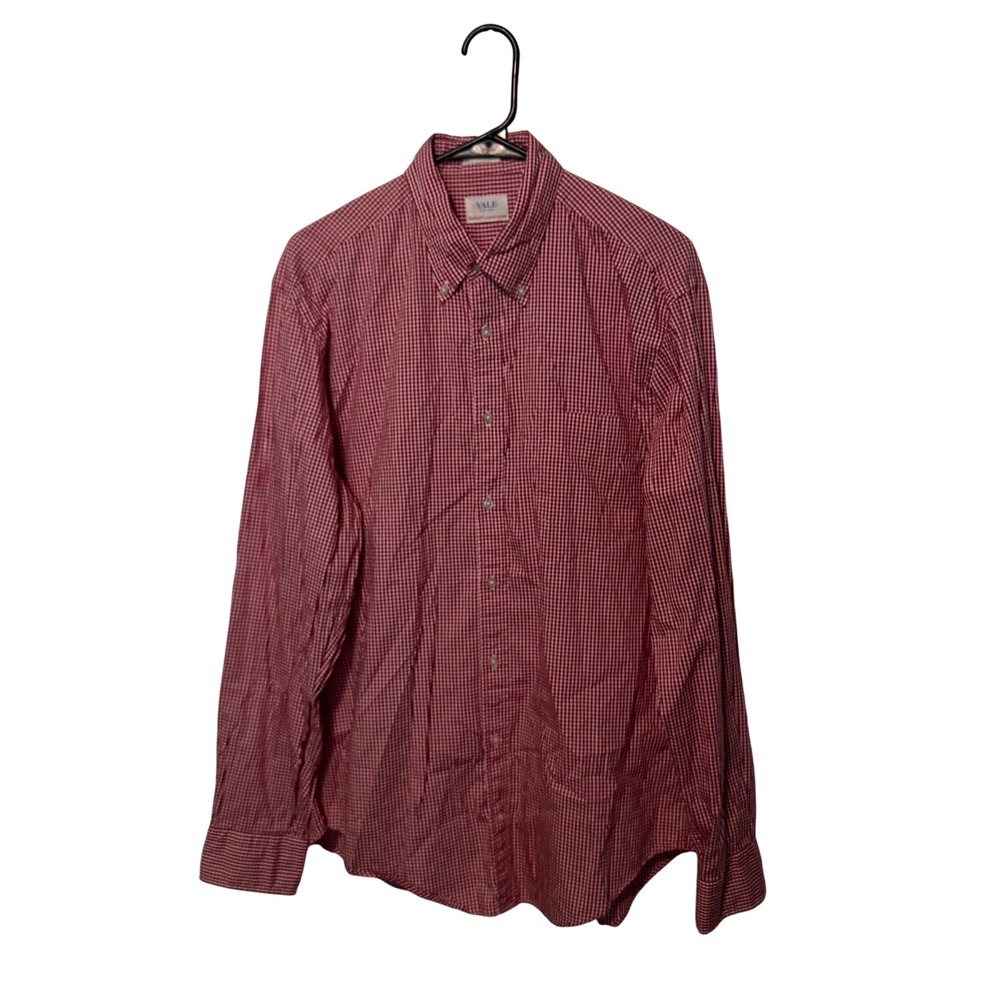 Gant Yale Co-Op Shirt Mens L Red Gingham Archive Pinpoint Campus Long Sleeve